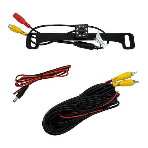 Master Tailgaters Small License Plate Frame Backup or Front Camera with 8 IR LED Night Vision, IP68 Waterproof, and 170° Wide Angle Camera