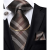 Business Black Silk Necktie Chain Classic Tie Square Handkerchief Elegant Cufflink Wedding Formal Neckties For Men
