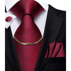 Business Black Silk Necktie Chain Classic Tie Square Handkerchief Elegant Cufflink Wedding Formal Neckties For Men