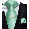 Business Black Silk Necktie Chain Classic Tie Square Handkerchief Elegant Cufflink Wedding Formal Neckties For Men