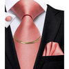 Business Black Silk Necktie Chain Classic Tie Square Handkerchief Elegant Cufflink Wedding Formal Neckties For Men