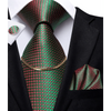Business Black Silk Necktie Chain Classic Tie Square Handkerchief Elegant Cufflink Wedding Formal Neckties For Men