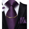 Business Black Silk Necktie Chain Classic Tie Square Handkerchief Elegant Cufflink Wedding Formal Neckties For Men
