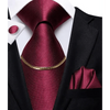 Business Black Silk Necktie Chain Classic Tie Square Handkerchief Elegant Cufflink Wedding Formal Neckties For Men