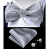 Business Elegant Gold Black Pattern Elegant Wedding Silk Bowtie Men Butterfly Fashion Bow Ties Pocket Square Classic Business Tuxedo Wedding Bowties Handkerchief Set