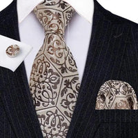 Business Luxury Men Silk Necktie Fashion Tie Sets For Men Wedding Party Wear Elegant Neck Tie Design For Men Soft Business Casual Suit Neckties