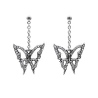 Butterfly Drop Earrings Sterling Silver Plated Dangle