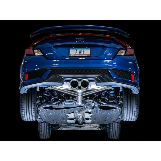 AWE Tuning 2016+ Honda Civic Si Track Edition Exhaust w/Front Pipe & Dual Chrome Silver Tips