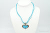 Designer SX Turquoise Heart Sterling Silver Cord Necklace