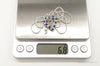 Blue & White Cubic Zirconia Heart Sterling Silver Necklace