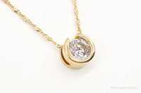 Designer Milor Gold Vermeil Cubic Zirconia Sterling Silver Necklace