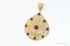 Designer Ross Simons Garnet Motif Gold Over Sterling Silver Pendant