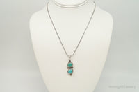 VTG Native American JS Turquoise Sterling Silver Necklace