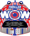 WOW Sports Thriller 1 Person Towable Water Tube - Starter Kit w/ 12V Pump & 1K Tow Rope