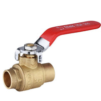 1/2" Sweat Ball Valve, Red (Lead Free)