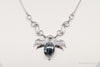 Antique Hematite Sterling Silver Filigree Necklace