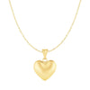 Puffed Heart Pendant in 10k Yellow Gold