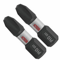 BOSCH ITDPH3102 2 pc. Driven 1 In. Impact Phillips® #3 Insert Bits