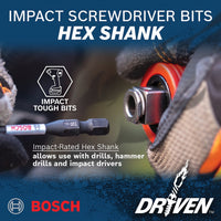 BOSCH ITDSQ2205C 5 pc. Driven 2 In. Impact Square #2 Power Bits with Clip for Custom Case System