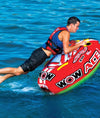 WOW Sports 1 Person Towable Water Tube - Ace Racing Starter Kit w 12V Pump & 1K Tow Rope