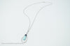 Vtg Designer RPG Ocean Blue Larimar Sapphire Diamond Sterling Silver Necklace