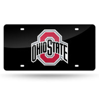 Rico Industries NCAA Ohio State Buckeyes Laser Inlaid Metal License Plate Tag  6 x 12-inches