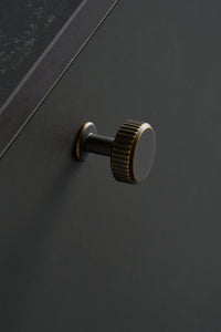 Dark Rubbed Bronze "Villa" Cabinet Knobs and Pulls | Fluted Cabinet Hardware Euro • Knobs