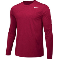 NIKE Mens Legend Long Sleeve Performance Shirt (TEAM CRIMSON/COOL GREY Medium)