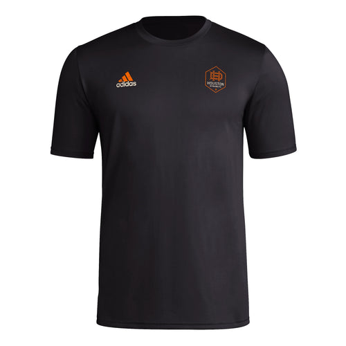 adidas Mens Short Sleeve Pre-Game T-Shirt Black/Houston Dynamo XX-Large