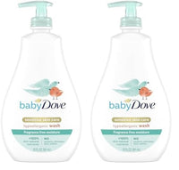 Baby Dove Sensitive Skin Care Baby Wash For Bath Time Moisture Fragrance Free and Hypoallergenic Washes Away Bacteria 20 oz (Pack of 2)