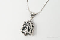 Four Sided Angel Bell Sterling Silver Necklace