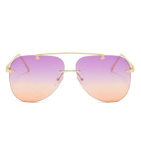 Metal Rimless Sunglasses for Men and Woman  Mirror Fashion  Trendy Pilot  Sun Glasses UV Protector Gradient Eyewear