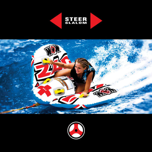 WOW Sports Zig Zag 1 Person Steerable and Towable Water Tube For Pool and Lake Jupiter Gear