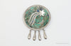 Vintage Taxco Mexico Signed CR Crushed Gemstone Sterling Silver Brooch