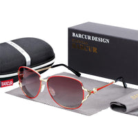 Elegant Women Gradient Luxury Polarized Sunglasses Luxury Round Eyewear With Metal High Quality Frame  lunette de soile
