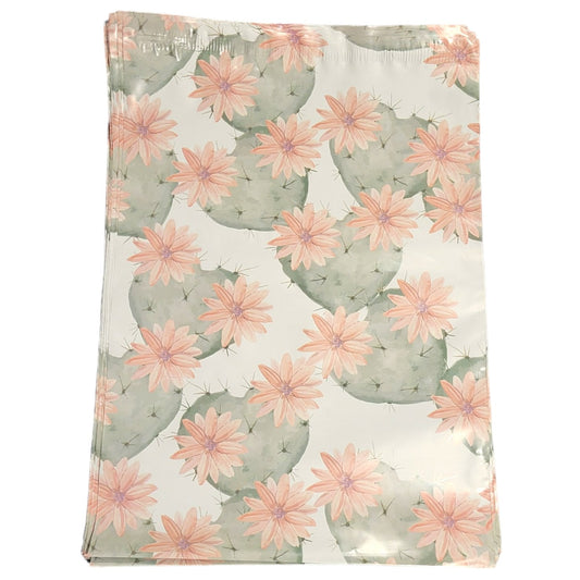 Cactus Blossoms Poly Mailers Size 10x13 Colorful Shipping Bags
