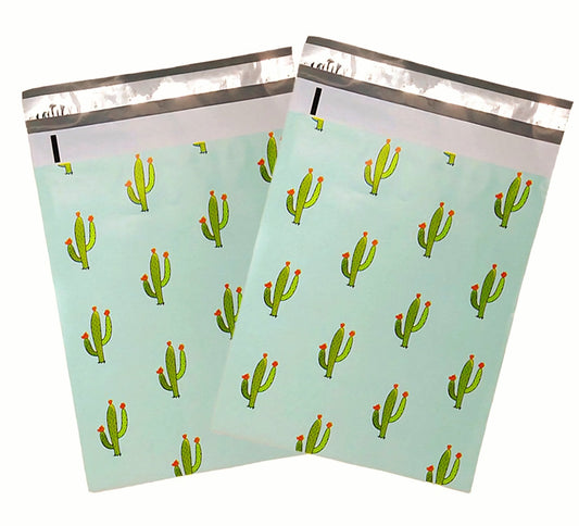 Cactus Mint Poly Mailers Size 10x13 Colorful Shipping Bags