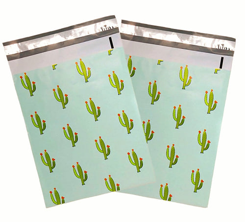 Cactus Mint Poly Mailers Size 10x13 Colorful Shipping Bags