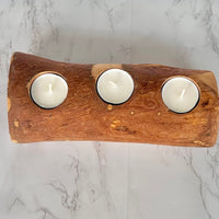 Olive Wood Candle Holder