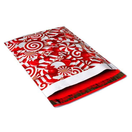 Candy Cane Christmas Poly Mailers Size 10x13 Shipping Bags