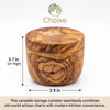 Mediterranean Olive Wood Salt Cellar Canister with Swivel Lid