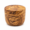 Mediterranean Olive Wood Salt Cellar Canister with Swivel Lid
