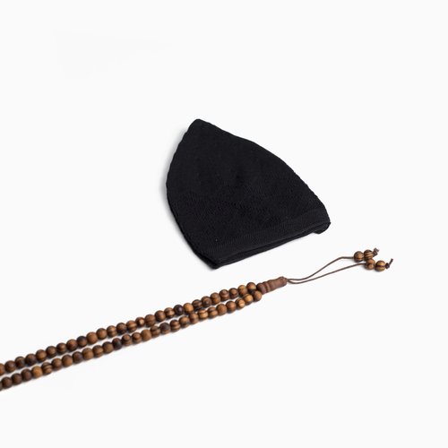 ABDEEZ Prayer Cap Collection (Pack of 5) + Wooden Tasbeeh (Not for Use)