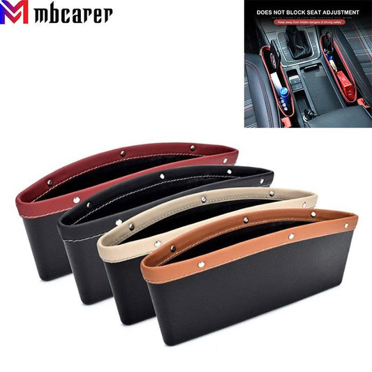 Car Seats Gap Bag Case Storage Bag PU Car Organizer Artificial Leather Pocket Slot Storage Pocket Cup Holder Car Accessories Car Seat Gap Organizer Universal Fit Storage Pockets Adjust Helps Reduce Distracted Driving & Holds Phone Money Cards Keys