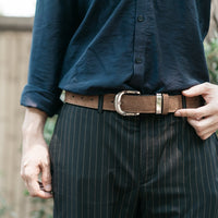 Caramel Brown Suede Leather Money Belt
