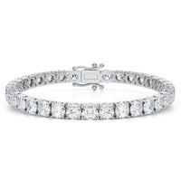 Round Lab-Grown Diamond 17.00 Carat 7" Tennis Bracelet in 14K White Gold D VS