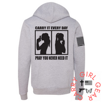 CARRY & PRAY Zippered Hoodie