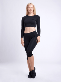 JupiterGear Mid-Rise Capri Fitness Leggings with Side Pockets