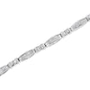 14K White Gold 2.0 Cttw Channel-Set Alternating Baguette and Princess-Cut Diamond Link Bracelet (H-I Color, SI2-I1 Clarity) - Size 7