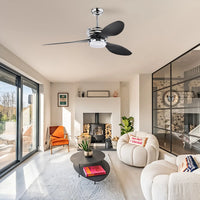 Ceiling Fan for Living Room with 3 ABS Blades, LED Light & Remote
